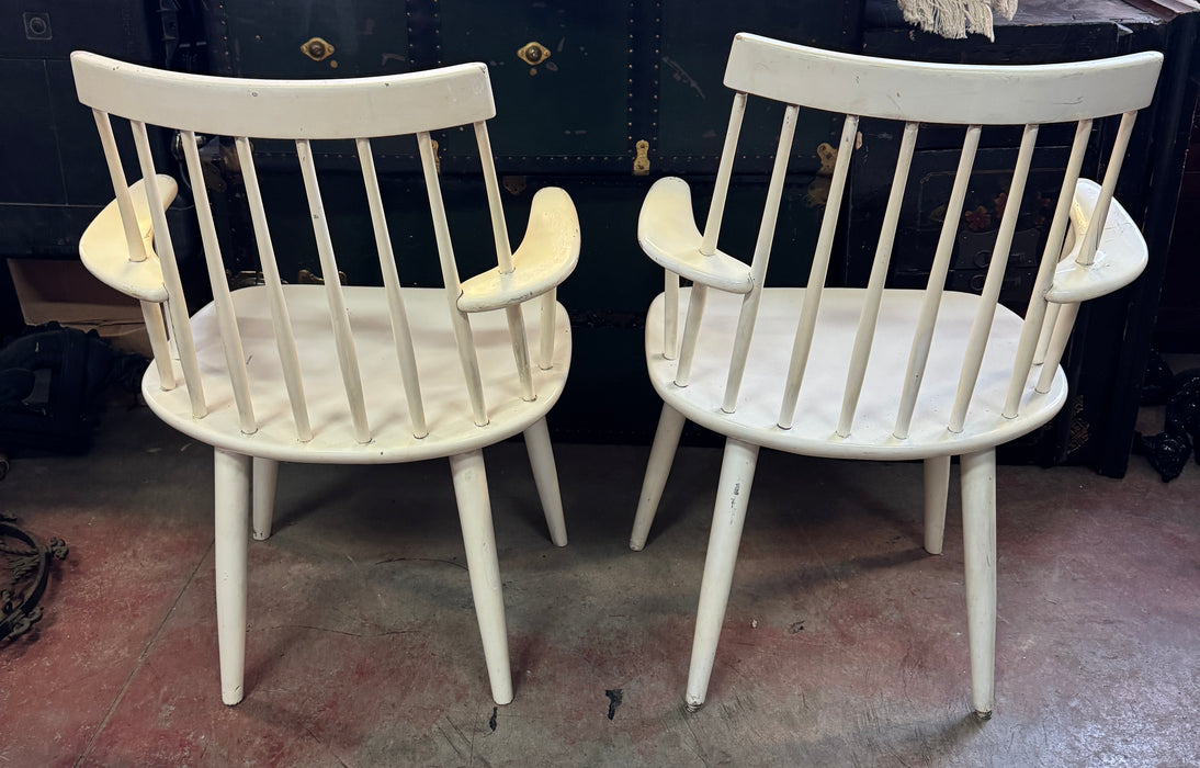 Sedie x4 "Pizzetti" Roma laccate bianche design nordico 1960 ca