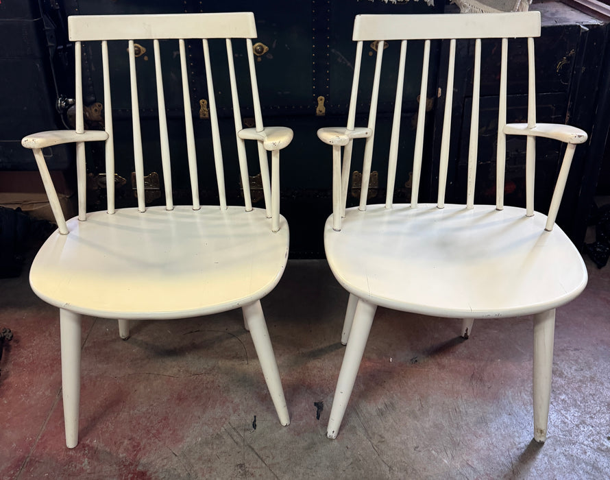 Sedie x4 "Pizzetti" Roma laccate bianche design nordico 1960 ca