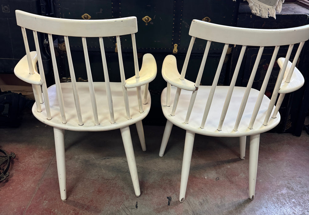 Sedie x4 "Pizzetti" Roma laccate bianche design nordico 1960 ca