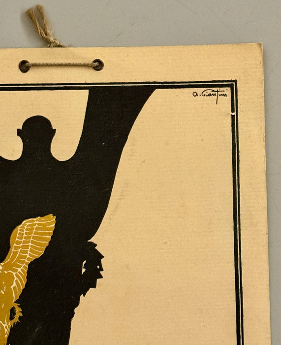 Insegna "Esposizione degli artisti combattenti d'Italia" Milano locandina cartonata 1927