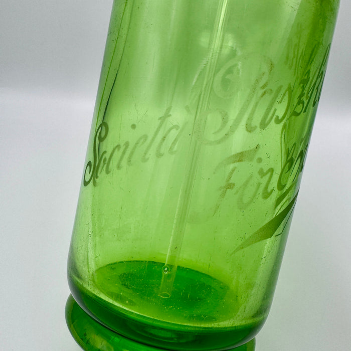 Seltz sifone Società Paszkowski Firenze vetro verde Italia 1924