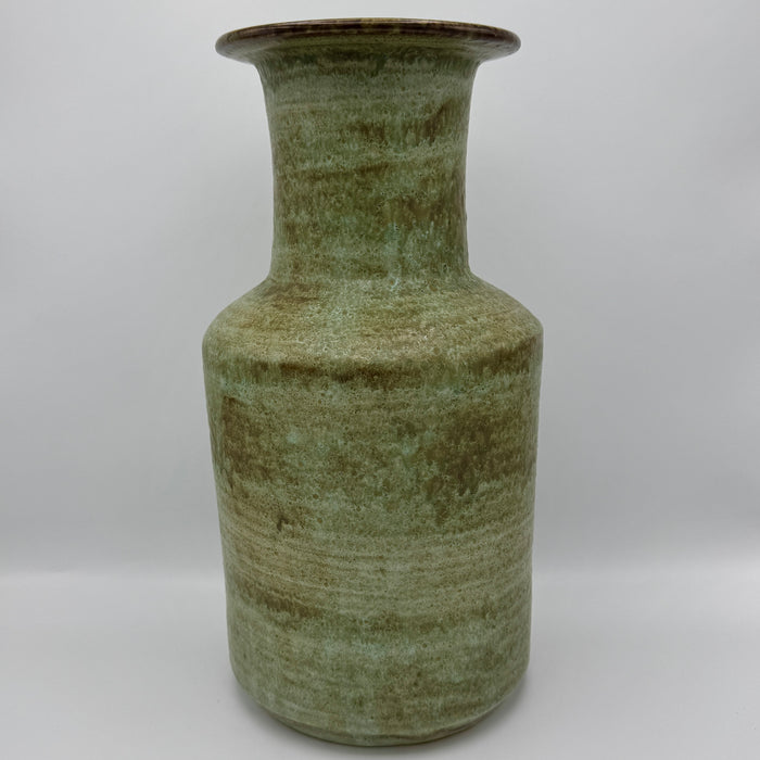 Vaso ceramica smaltata verde design italiano 1970 ca
