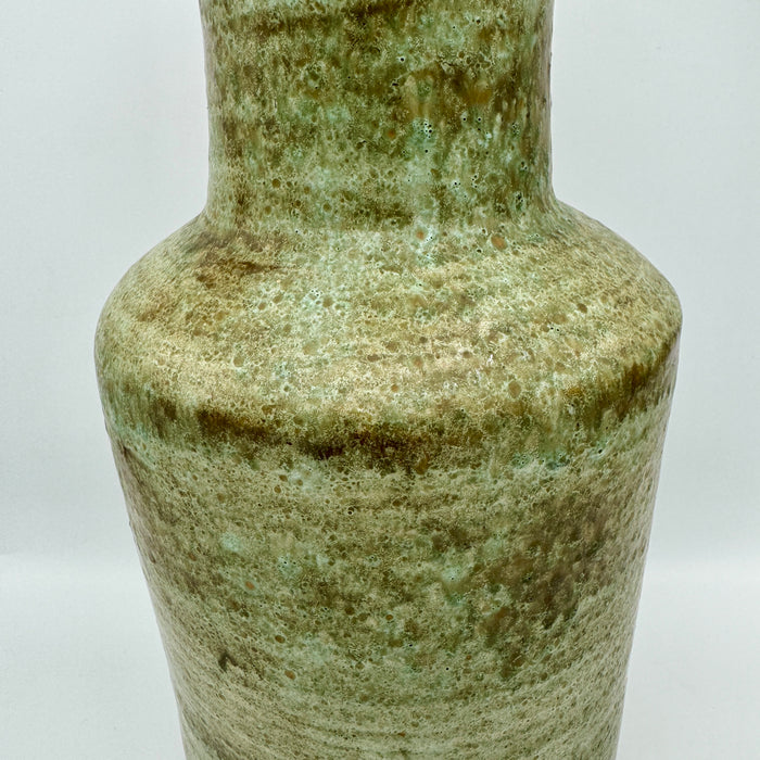 Vaso ceramica smaltata verde design italiano 1970 ca