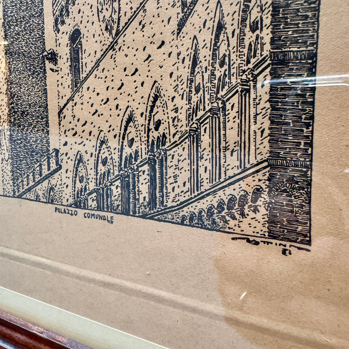 Luigi Scattina – “Palazzo Comunale” – incisione su carta – 1931