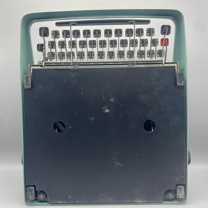 Olivetti Lettera 32 funzionante macchina scrivere con custodia rigida colore azzurro 1970 ca