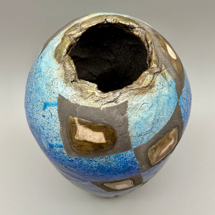Emilio Alberti "Victor" vaso artistico ceramica Raku 2014