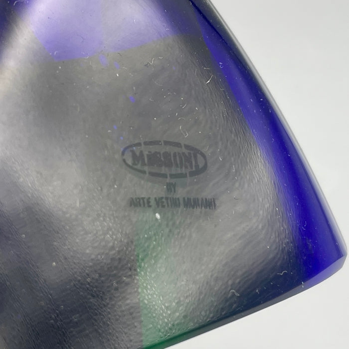 Applique Ottavio Missoni lampada vetro di Murano Verde Blu 1990 ca