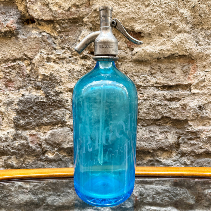 Frigor Siena seltz sifone vetro blu 1900 ca