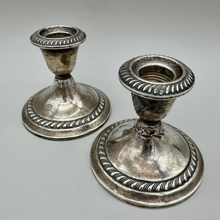 Portacandele Gorham ref. 667 coppia in argento Sterling Silver USA 1980 ca