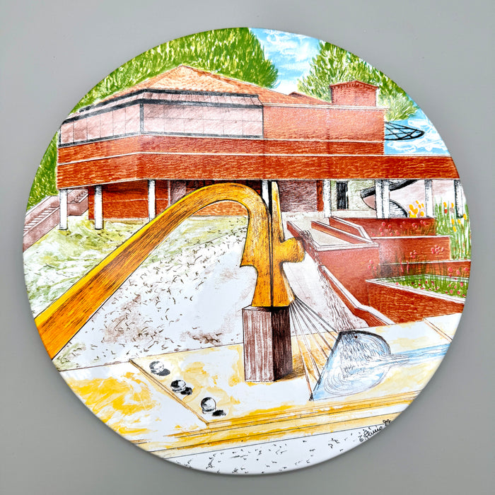 Plinio Tammaro piatto decorativo per 30° Banca Cras Sovicille Siena 1994