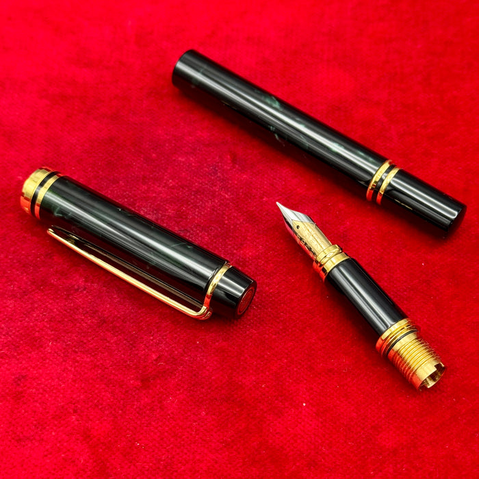 Waterman Leman 200 penna stilografica verde pennino oro 18kt 2000 ca