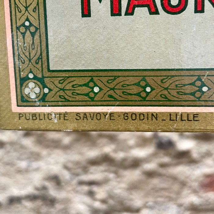 Insegna Red Star Bock Biere birra cartonata Savoye Godin Lille Francia 1940 Ca