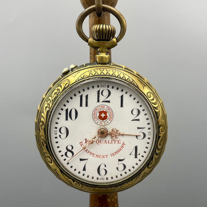 Roskopf cronometro Svizzero orologio da tasca placcato da revisionare 1920 ca