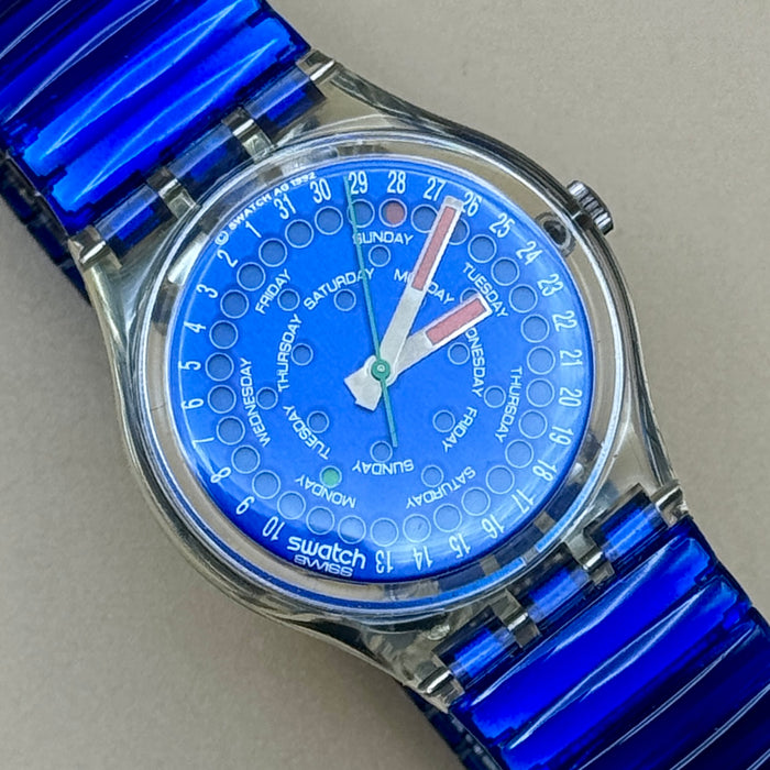 Swatch Drop Blu GK708 orologio quarzo 34 mm Swiss 1993
