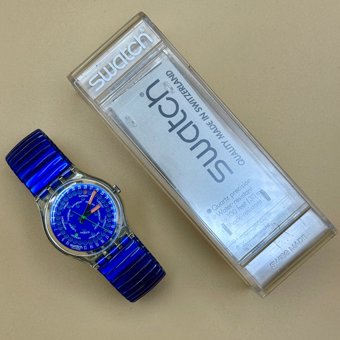 Swatch Drop Blu GK708 orologio quarzo 34 mm Swiss 1993