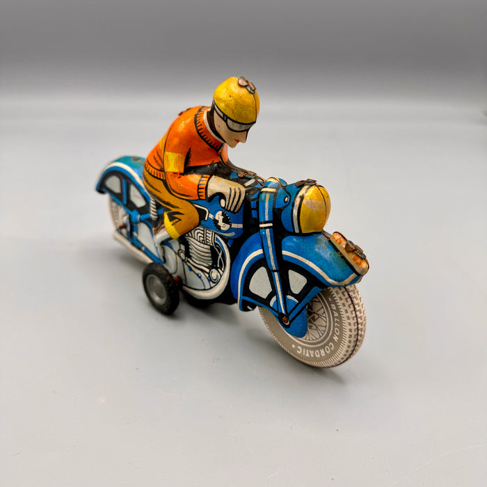 Gioco latta Motocicletta a frizione en1263 blu 1970 ca