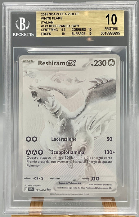 BGS 10 Reshiram ex 173/086 Pokemon 2025 Card Ita WHT