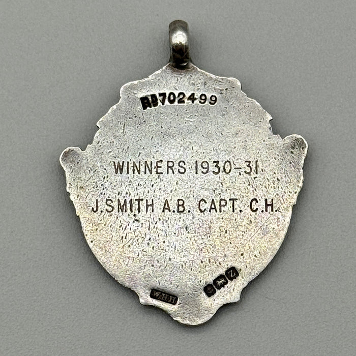 Medaglia da orologio argento sterling Watch Fob Flotilla League 1931
