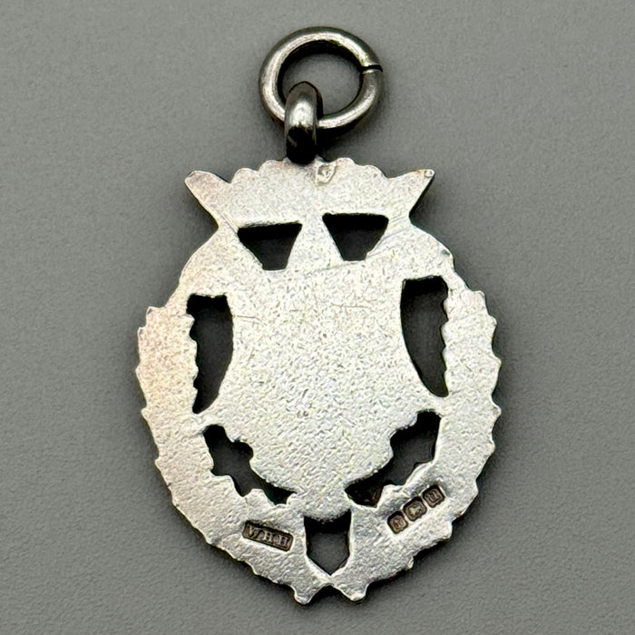 Medaglia da orologio argento sterling Watch Fob W.H.H. 1920 ca