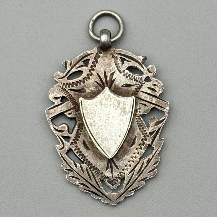 Medaglia da orologio argento sterling Watch Fob W.J.D. 1920 ca