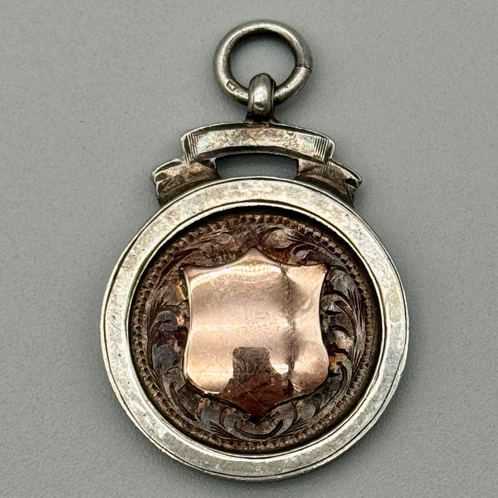 Medaglia da orologio argento sterling Watch Fob O. Hunt 1920 ca