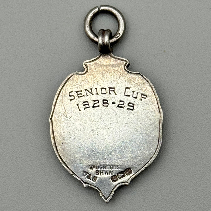 Medaglia da orologio argento sterling Watch Fob Middlesex Football 1929