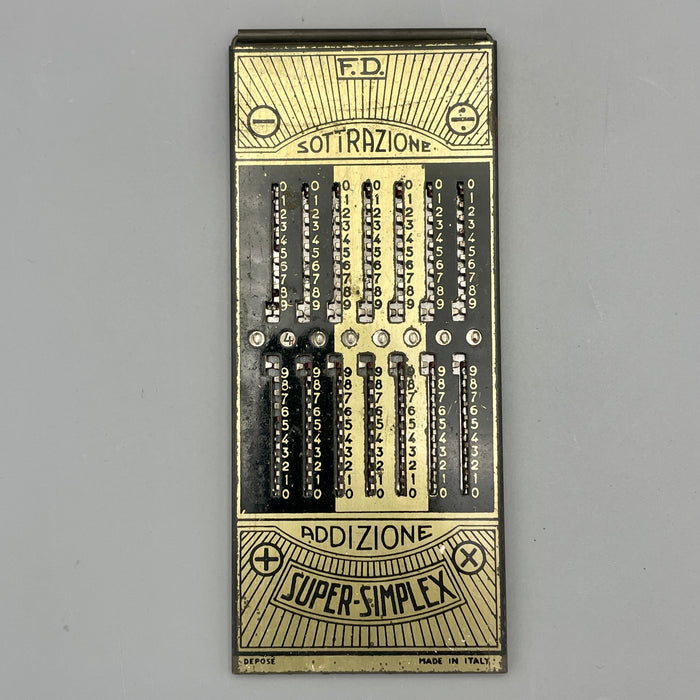 Super Simplex calcolatrice portatile meccanica con pennino e custodia 1940 ca