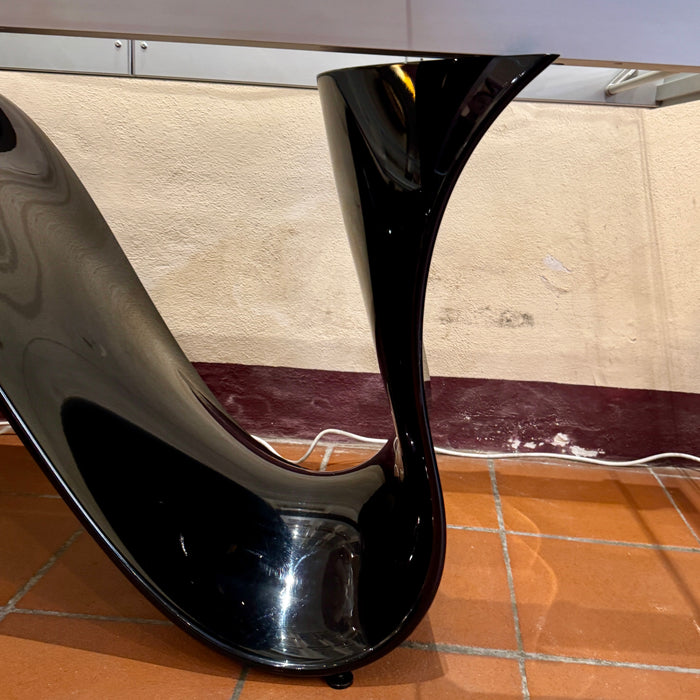 Wave Tonin tavolo nero e vetro allungabile design Studio 48 anno 2020 ca