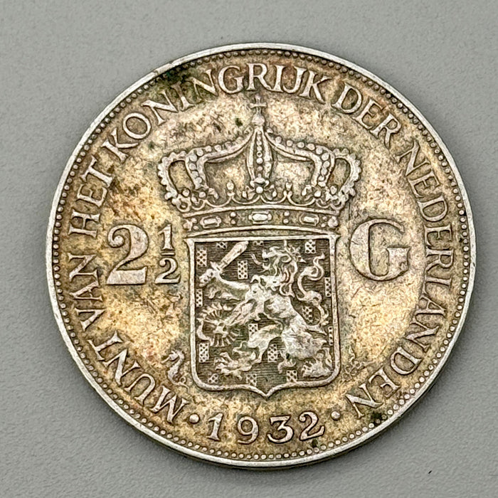 2 1/2 Fiorini Gulden Olanda moneta argento 1932