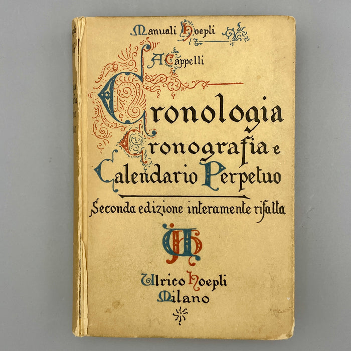 Hoepli “Cronologia Cronografia e Calendario Perpetuo” manuale libro 1960