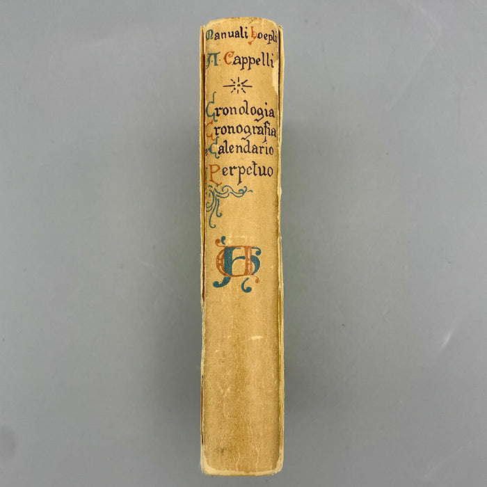 Hoepli “Cronologia Cronografia e Calendario Perpetuo” manuale libro 1960