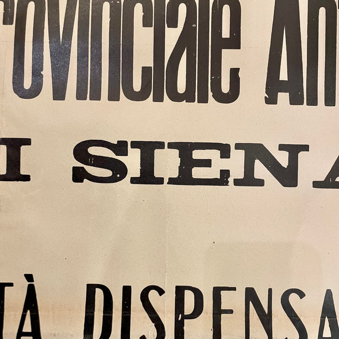 Manifesto Consorzio Provinciale Antitubercoalre, Siena 1950 ca