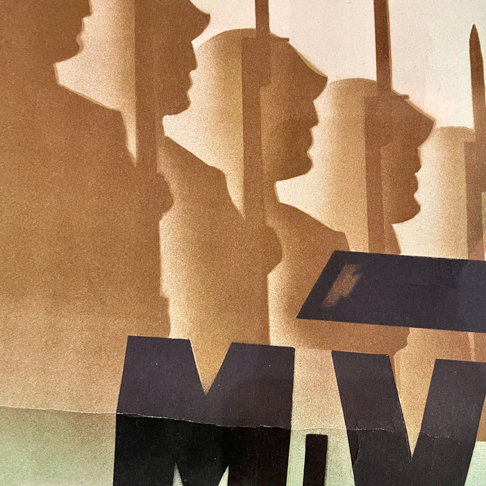 Manifesto Diploma MVSN Tiro a Segno Nazionale ill. Borghi 1930 ca