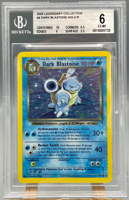 BGS 6 Dark Blastoise 4/110 Pokemon Card Ita Legendary Collection gradata Beckett 2002