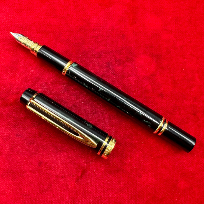 Waterman Leman 200 penna stilografica verde pennino oro 18kt 2000 ca