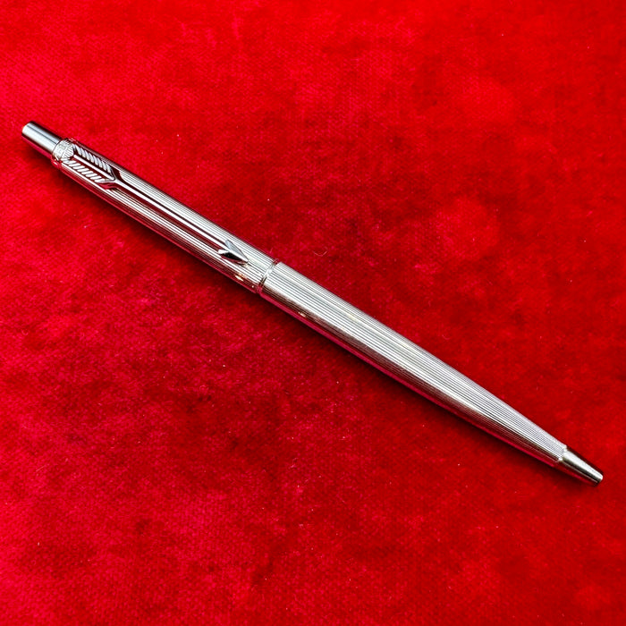 Parker Jotter penna sfera placcata argento lavorata Francia 1990 ca