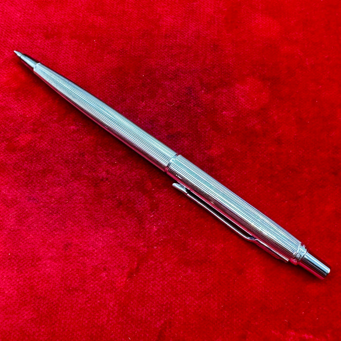 Parker Jotter penna sfera placcata argento lavorata Francia 1990 ca