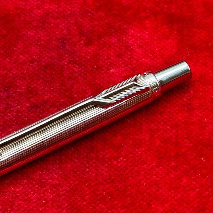 Parker Jotter penna sfera placcata argento lavorata Francia 1990 ca