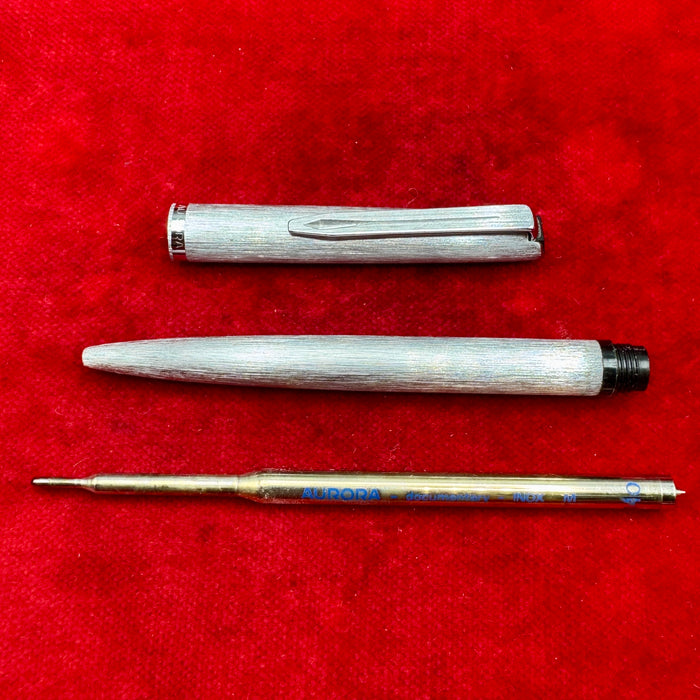Aurora penna sfera argento lavorata con scatola Italia 1980 ca