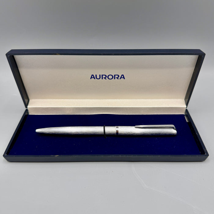 Aurora penna sfera argento lavorata con scatola Italia 1980 ca