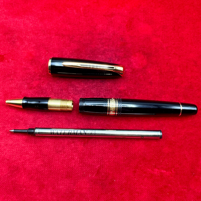 Waterman Charleston ebony black GT penna sfera con scatola Francia 2000 ca