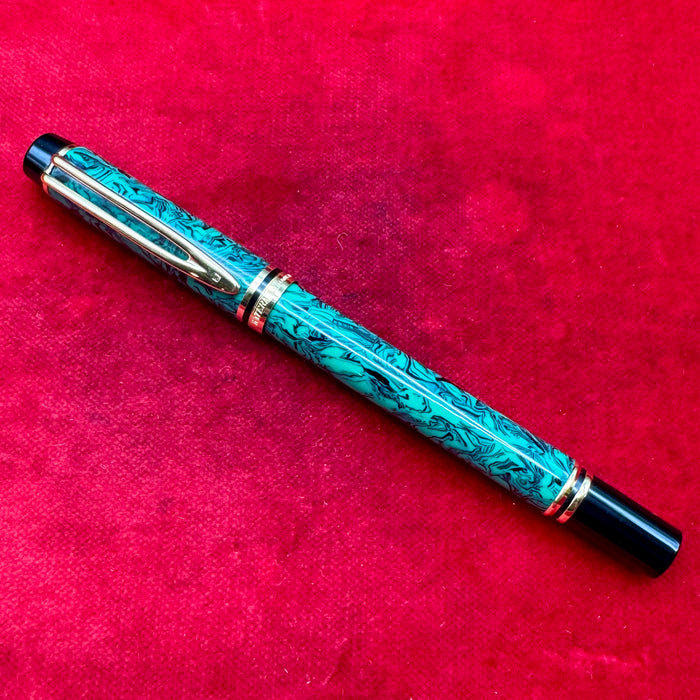 Waterman Man 200 Rhapsody penna stilografica resina verde con scatola Francia 2000 ca
