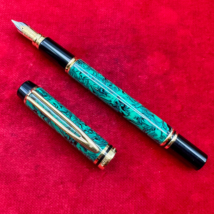 Waterman Man 200 Rhapsody penna stilografica resina verde con scatola Francia 2000 ca