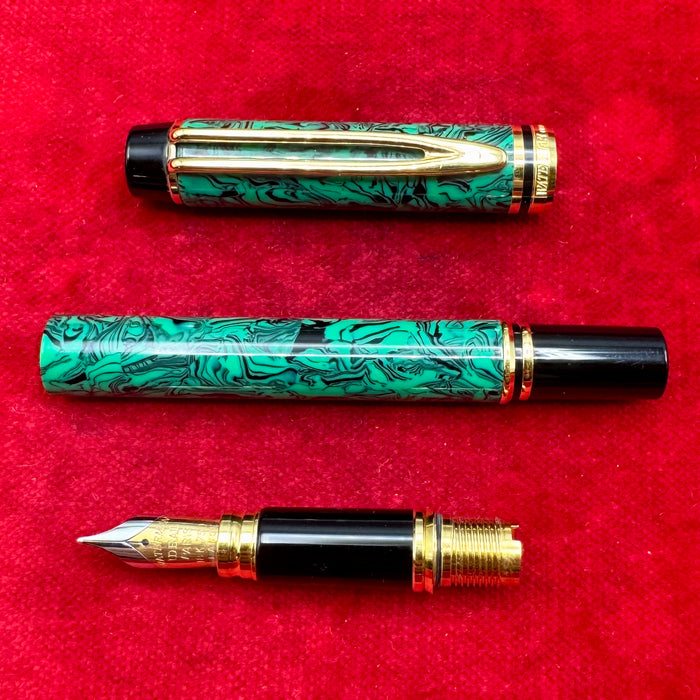 Waterman Man 200 Rhapsody penna stilografica resina verde con scatola Francia 2000 ca