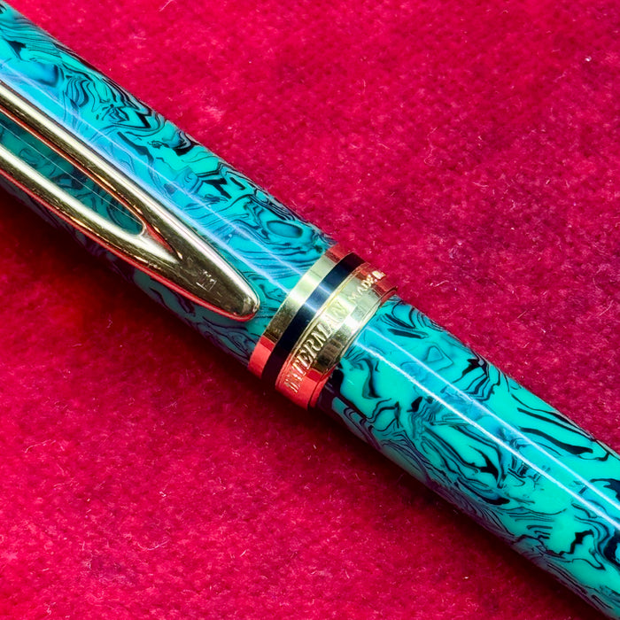 Waterman Man 200 Rhapsody penna stilografica resina verde con scatola Francia 2000 ca