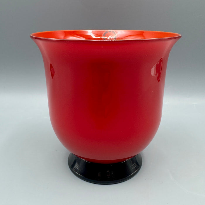 Vaso Venini modello Anni Trenta rosso nero vetro Murano 2001