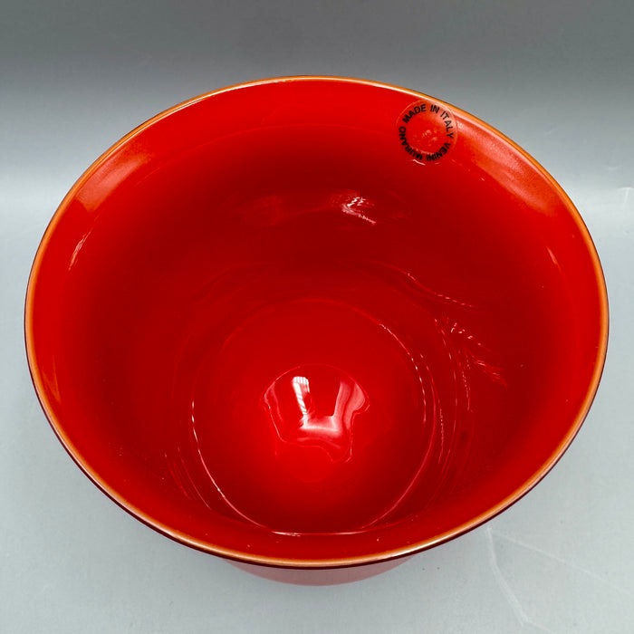 Vaso Venini modello Anni Trenta rosso nero vetro Murano 2001