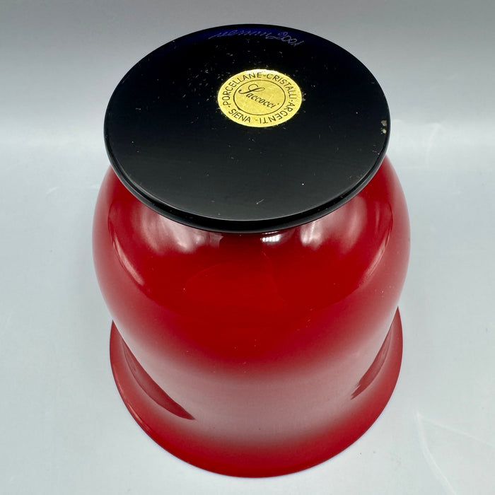 Vaso Venini modello Anni Trenta rosso nero vetro Murano 2001