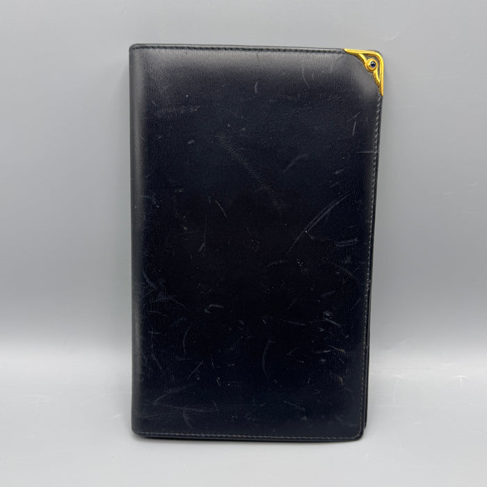 Cartier porta documenti in pelle nera 1990 ca