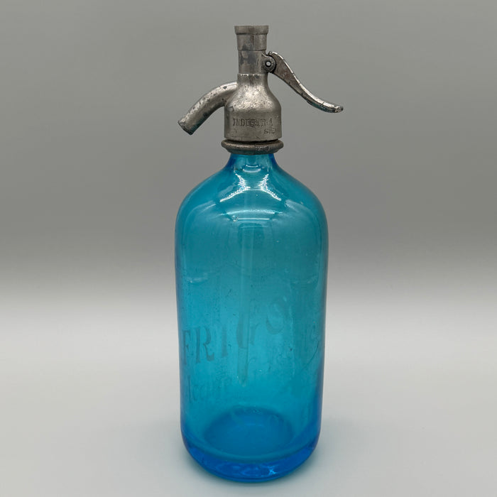 Frigor Siena seltz sifone vetro blu 1900 ca